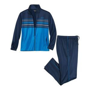 Atlas For Men Mens Elasticated Waist Sports Tracksuit / Navy/Bright Blue